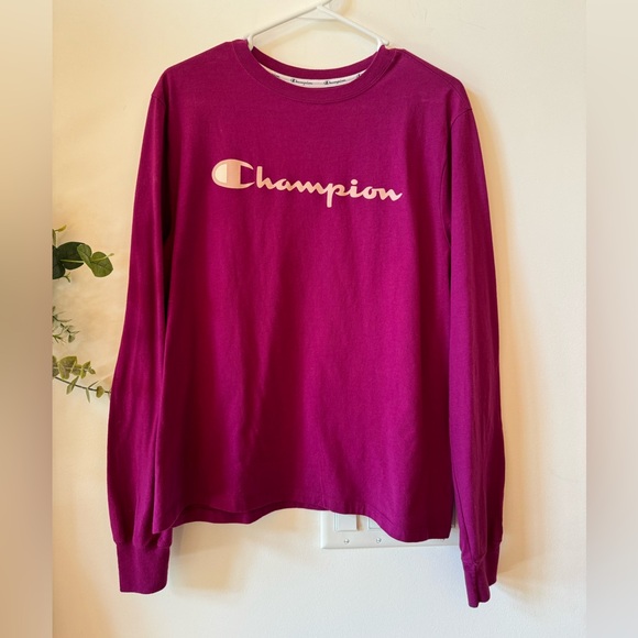 Champion Tops - Champion Women’s Raspberry pink long sleeve tee shirt Size XL